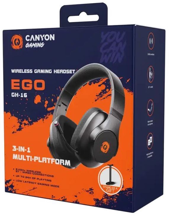 Игровая гарнитура Canyon EGO GH-16 3in1 Black (CND-SGHS16B) фото