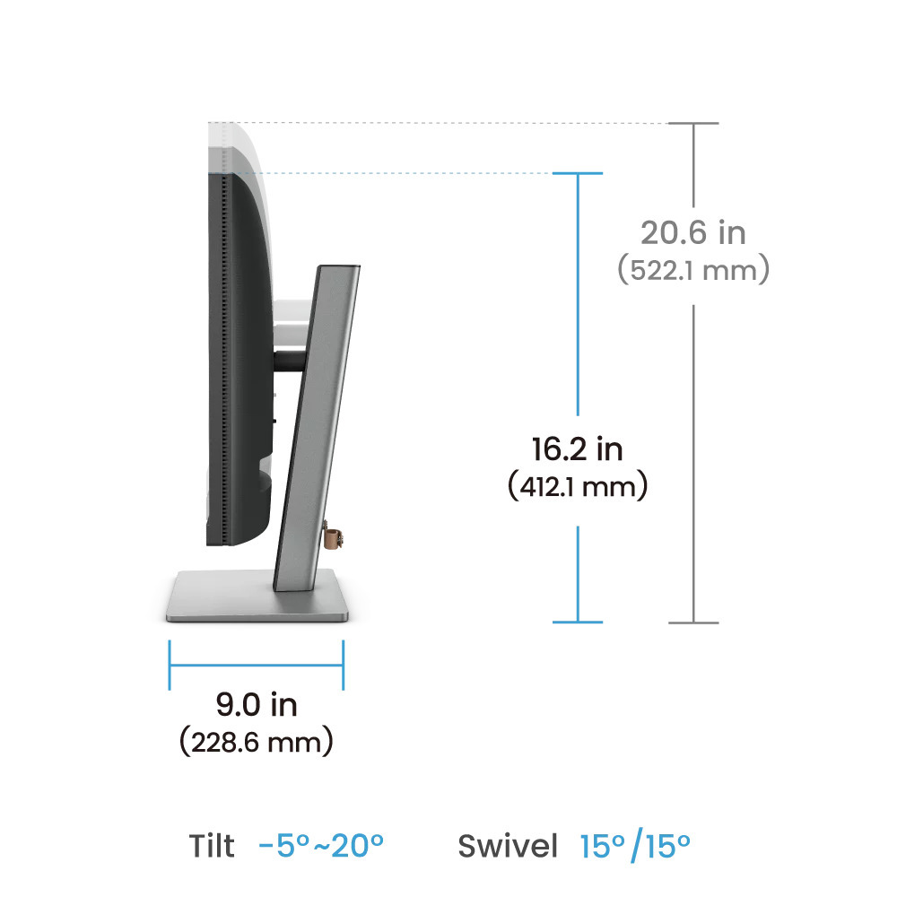 Монітор 24.1" BENQ RD240Q DARK GREY (9H.LLXLA.TBE) фото7
