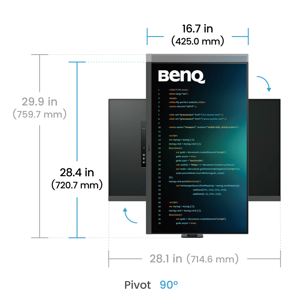 Монітор 31.5" BENQ RD320UA Metallic Grey (9H.LMTLA.TBE) фото5
