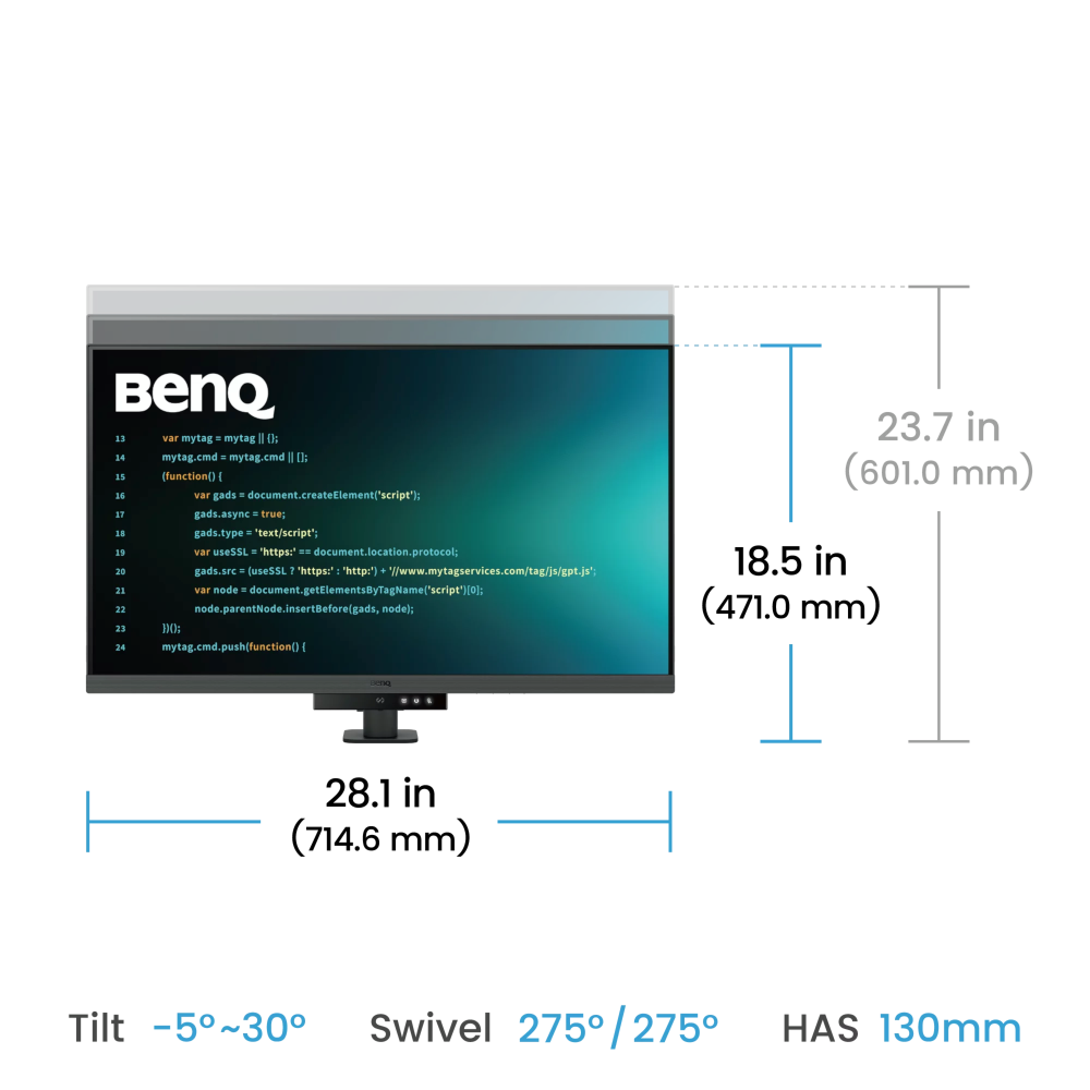 Монітор 31.5" BENQ RD320UA Metallic Grey (9H.LMTLA.TBE) фото10