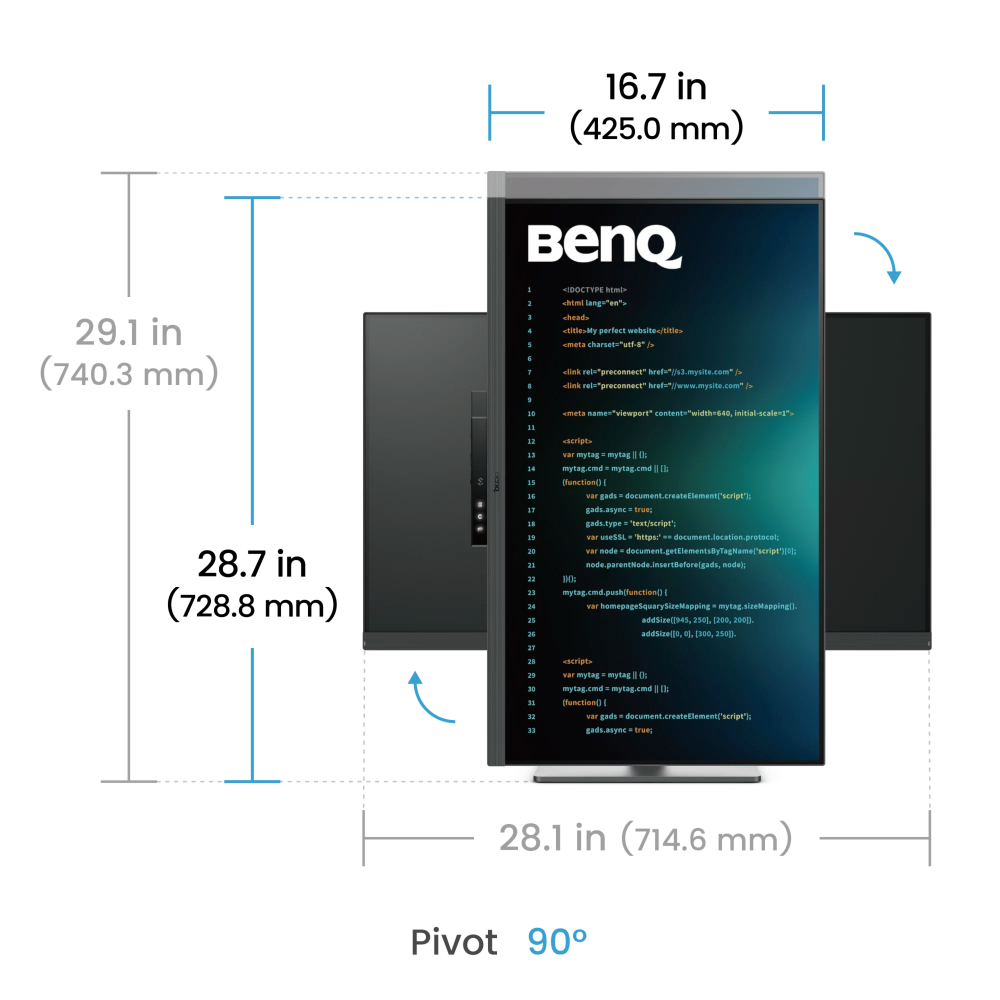 Монітор 31.5" BENQ RD320U Metallic Grey (9H.LMSLA.TBE) фото