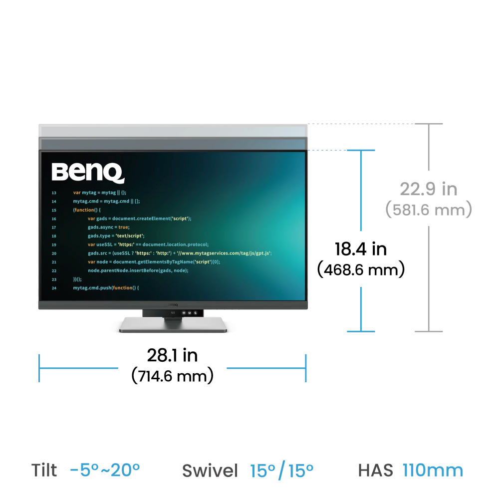 Монітор 31.5" BENQ RD320U Metallic Grey (9H.LMSLA.TBE) фото