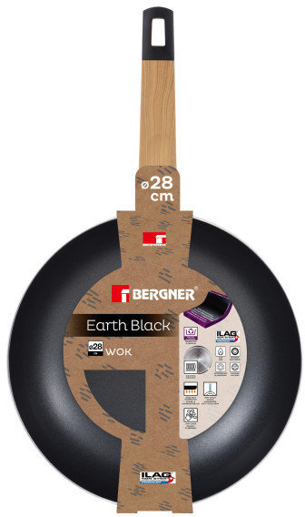 Сковорода Вок Bergner Earth black, 28 см (BG-34627-BK) фото
