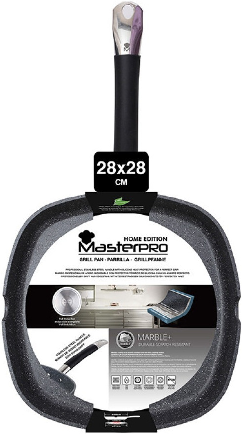 Сковорода гриль MasterPro Home edition, 28х28 см (BGMP-3292-BK) фото2