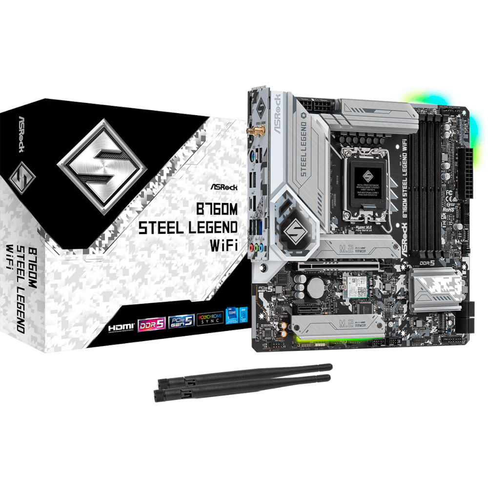 Материнcкая плата ASRock B760M STEEL LEGEND WIFI (B760M_STEEL_LEGEND_WIFI) фото2