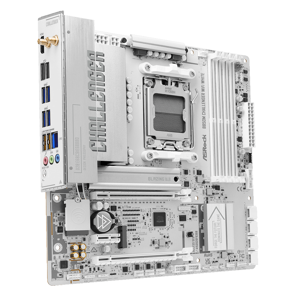 Материнcкая плата ASRock B850M CHALLENGER WIFI WHITE (B850M_CHALLENGER_WIFI_WHITE) фото4