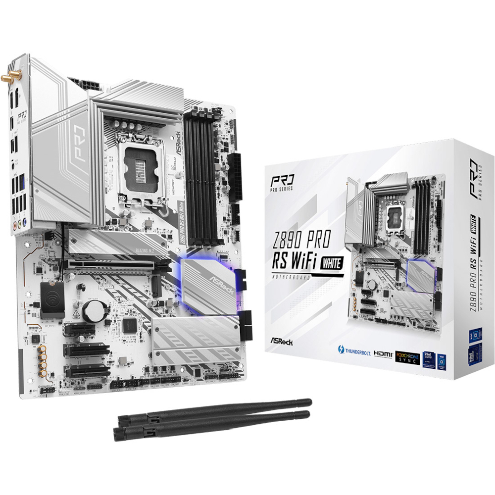 Материнcкая плата ASRock Z890 PRO RS WIFI WHITE (Z890_PRO-RS_WIFI_WHITE) фото2