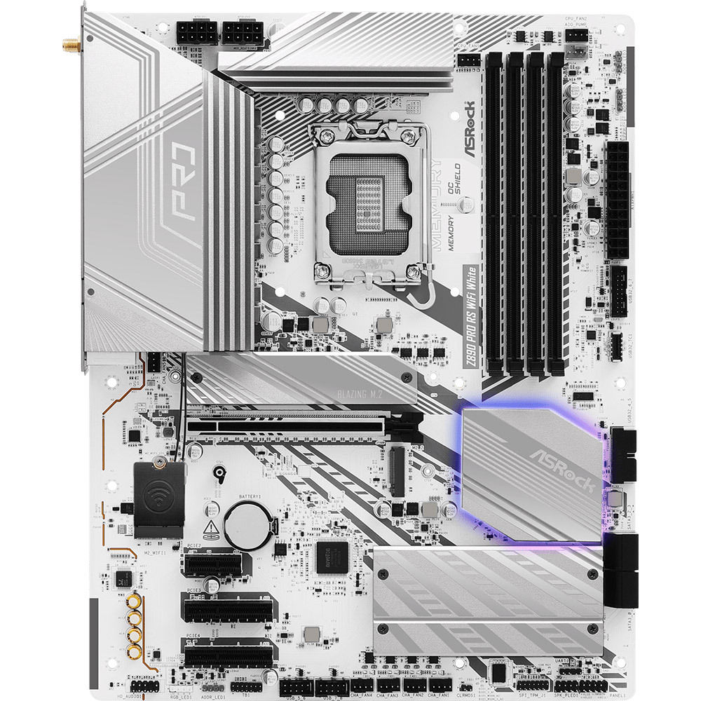 Материнcкая плата ASRock Z890 PRO RS WIFI WHITE (Z890_PRO-RS_WIFI_WHITE) фото3