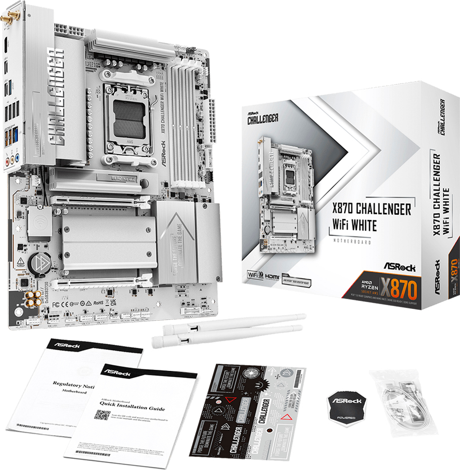 Материнcкая плата ASRock X870 CHALLENGER WIFI WHITE (X870_CHALLENGER_WIFI_WHITE) фото7