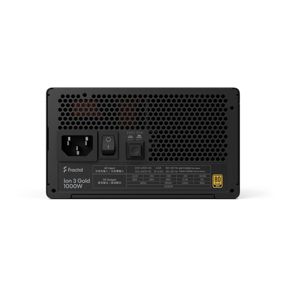 Блок живлення FRACTAL DESIGN Ion 3 Gold 1000W Black (FD-P-IA3G-100-EU) фото5