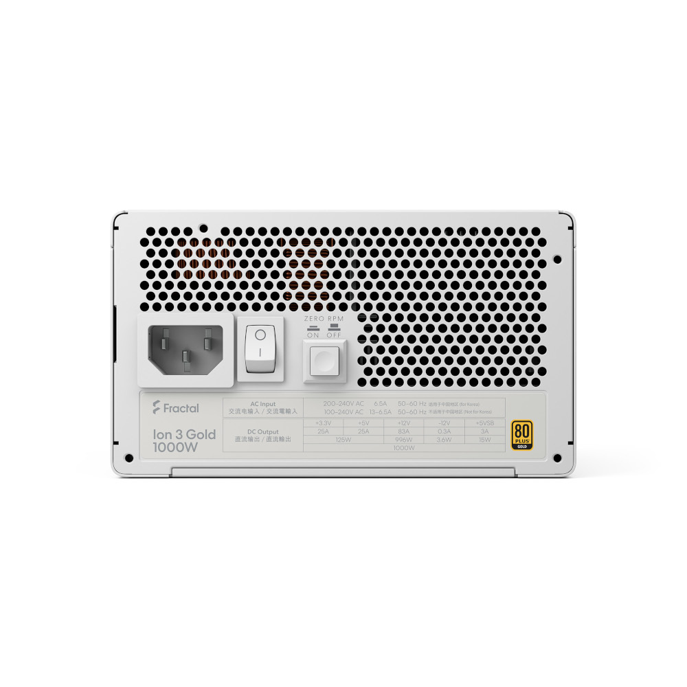Блок живлення FRACTAL DESIGN Ion 3 Gold 1000W White(FD-P-IA3G-101-EU-WT) фото5