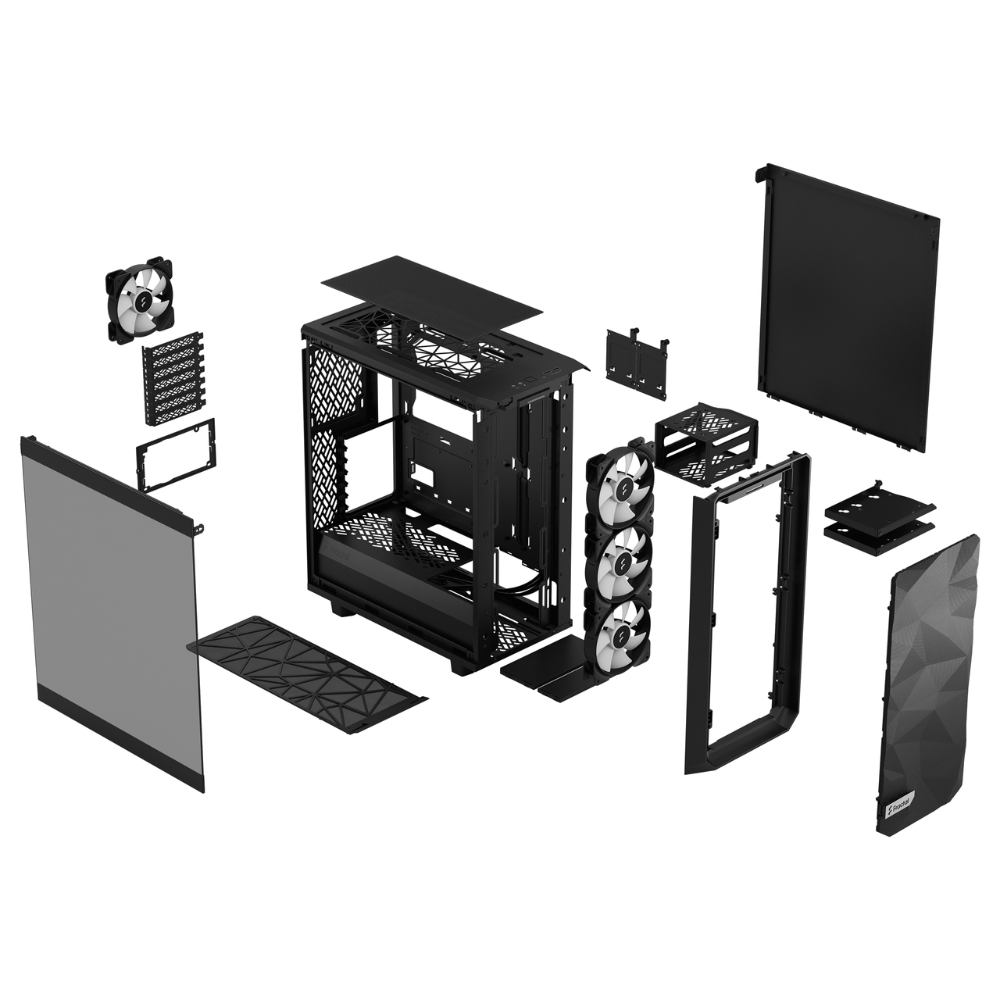 Корпус FRACTAL DESIGN Meshify 2 Compact Lite RGB Black TG (FD-C-MEL2C-05) фото