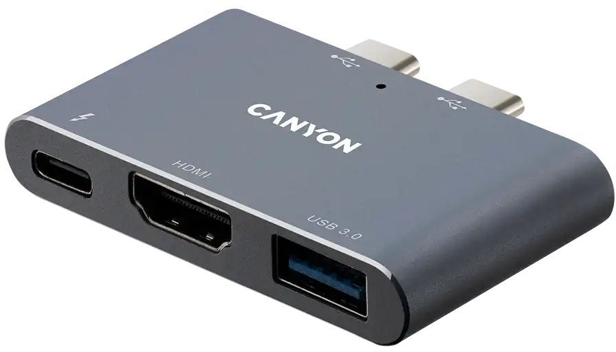 USB-хаб Canyon DS-1 3in1 Thunderbolt 3 Space Grey (CNS-TDS01DG) фото2