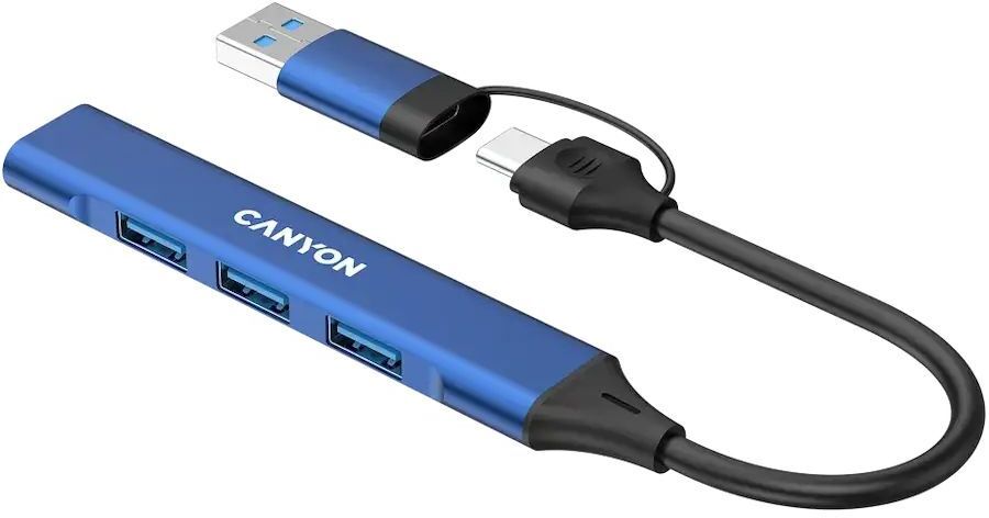 USB-хаб Canyon DS-02 4in1 USB-A/C Blue (CNS-TDS02BL) фото2