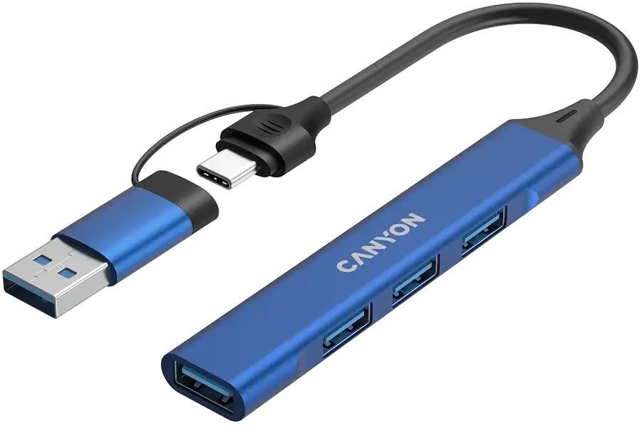 USB-хаб Canyon DS-02 4in1 USB-A/C Blue (CNS-TDS02BL) фото4