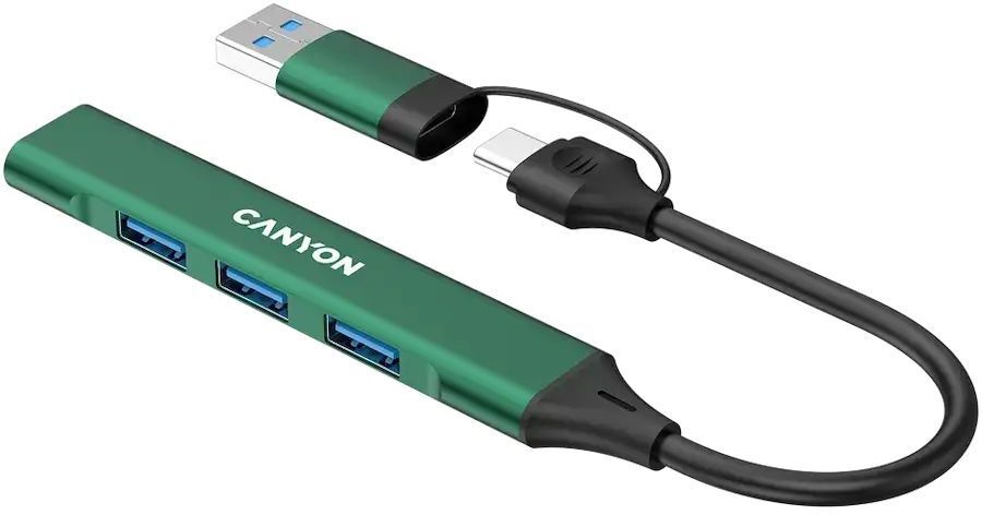 USB-хаб Canyon DS-02 4in1 USB-A/C Green (CNS-TDS02GR) фото2