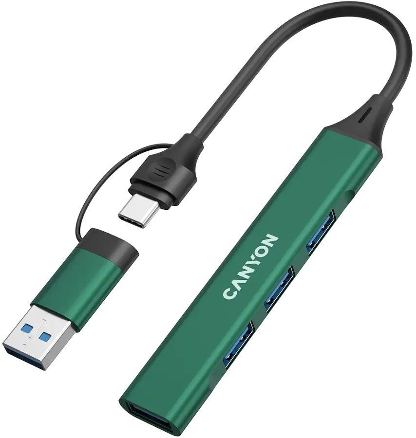 USB-хаб Canyon DS-02 4in1 USB-A/C Green (CNS-TDS02GR) фото3
