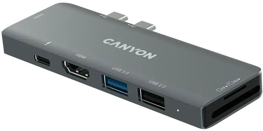 USB-хаб Canyon DS-5 7in1 Thunderbolt 3 Space Grey (CNS-TDS05B) фото