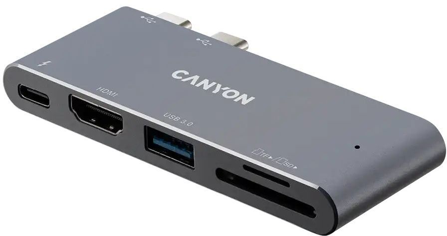 USB-хаб Canyon DS-5 5in1 Thunderbolt 3 4k Space Grey (CNS-TDS05DG) фото2