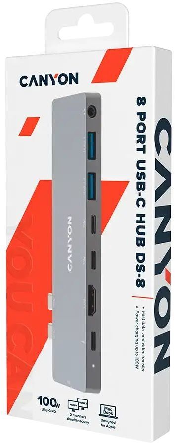 USB-хаб Canyon DS-8 8in1 Thunderbolt 4k Space Grey (CNS-TDS08DG) фото4
