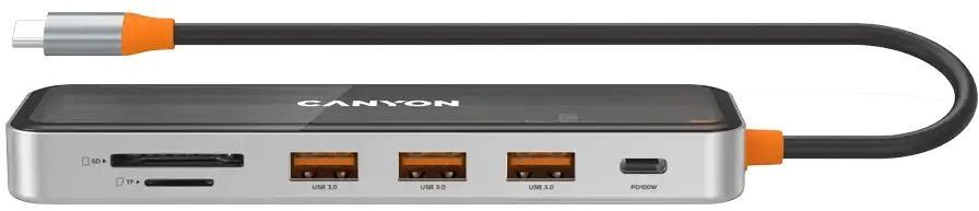 USB-хаб Canyon DS-13 7in1 4k USB-C Transparent Space Grey (CNS-TDS13) фото4