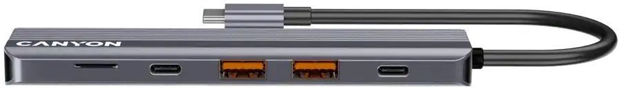 USB-хаб Canyon DS-17 6in1 4k USB-C Grey (CNS-TDS17) фото3