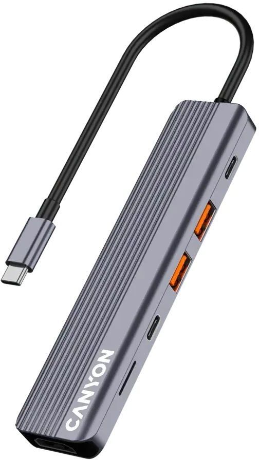 USB-хаб Canyon DS-17 6in1 4k USB-C Grey (CNS-TDS17) фото2