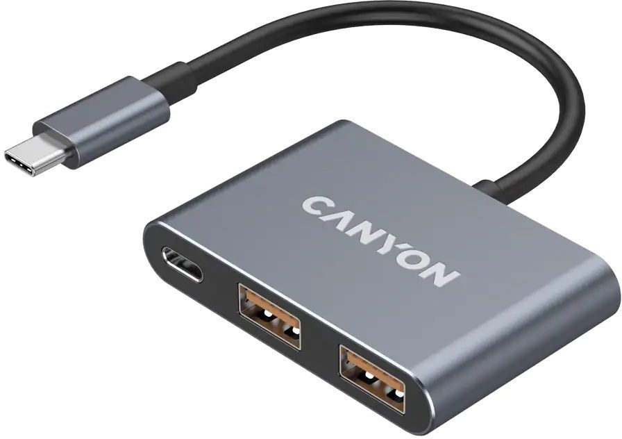 USB-хаб Canyon DS-3 3in1 USB-C Dark Grey (CNS-TDS3) фото2