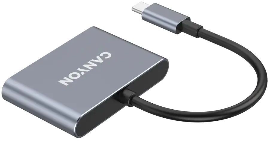 USB-хаб Canyon DS-3 3in1 USB-C Dark Grey (CNS-TDS3) фото3