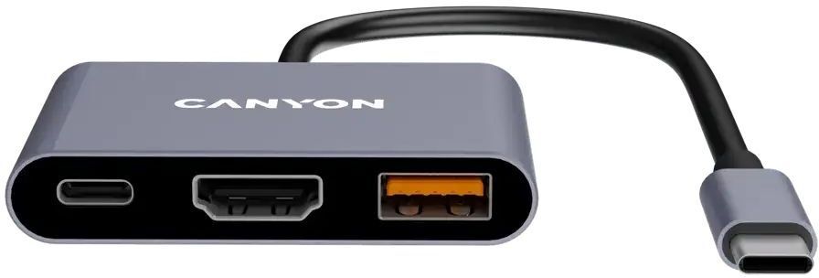 USB-хаб Canyon DS-4 3in1 USB-C Grey (CNS-TDS4) фото2