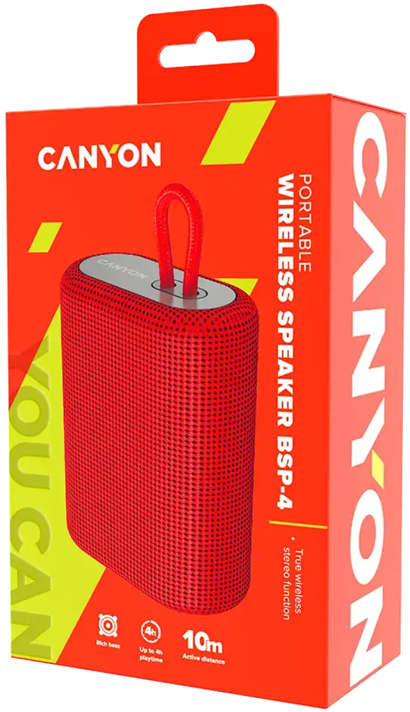 Портативная акустика Canyon BSP-4 Red (CNE-CBTSP4R) фото4