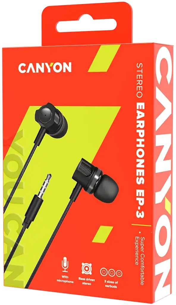 Наушники Canyon EP-3 Mic Dark Grey (CNE-CEP3DG) фото3