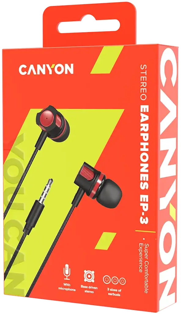 Наушники Canyon EP-3 Mic Red (CNE-CEP3R) фото3