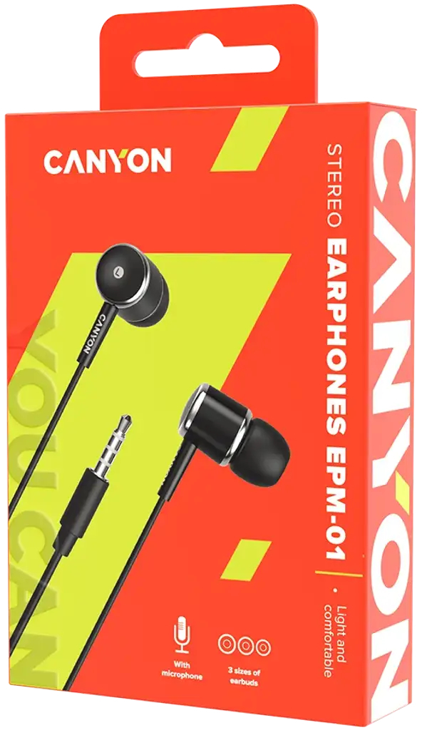 Наушники Canyon EPM-01 Mic Black (CNE-CEPM01B) фото3