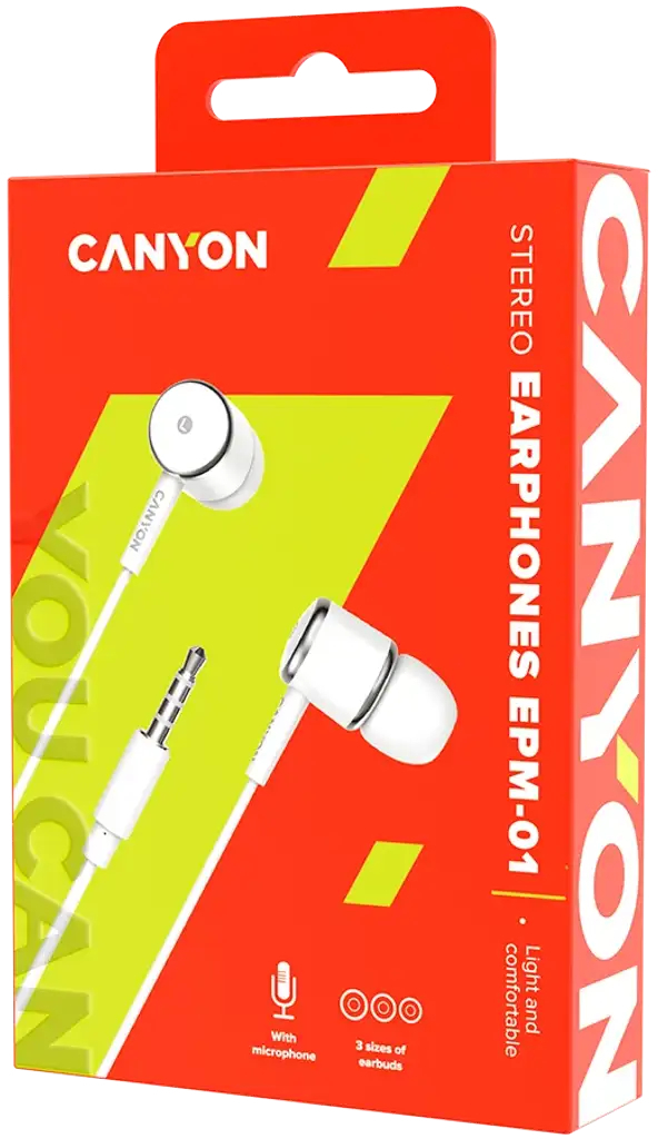 Наушники Canyon EPM-01 Mic White (CNE-CEPM01W) фото3