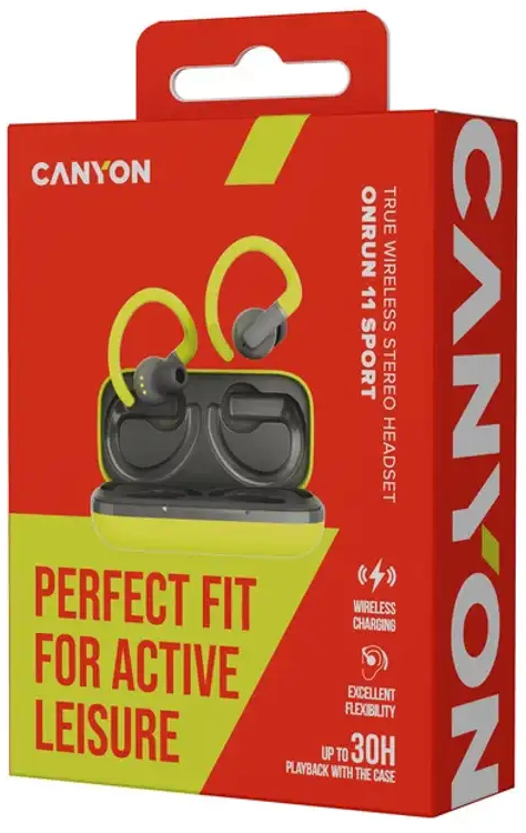 Наушники Canyon OnRun 11 Sport Wireless charge Green (CNS-TWS11GR) фото5