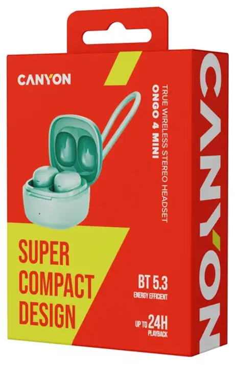 Наушники Canyon OnGo 4 mini TWS Green (CNS-TWS4GR) фото