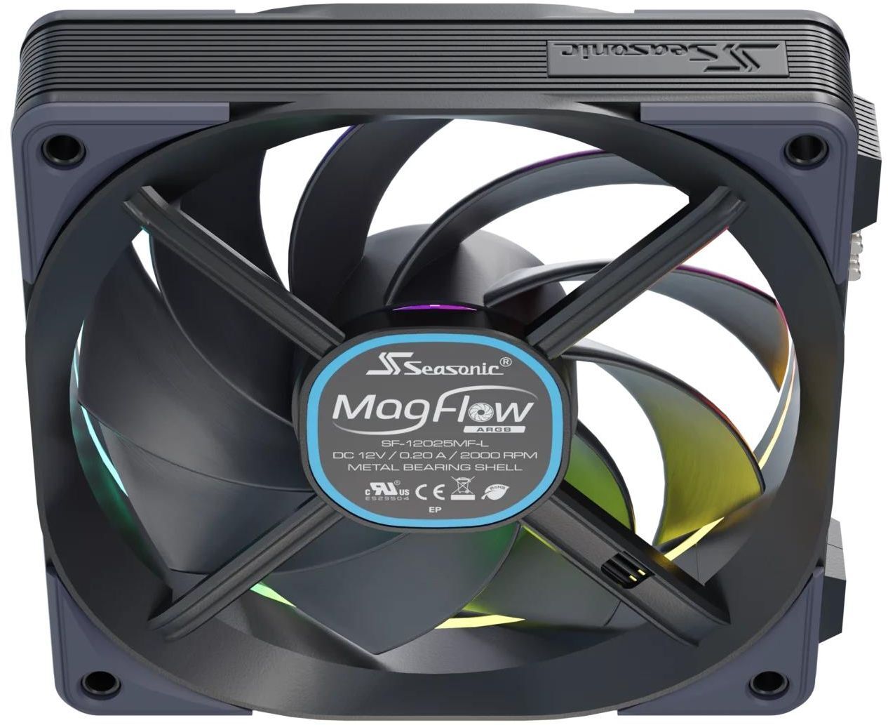 Набір вентиляторів SEASONIC MagFlow ARGB 120мм 3-PACK (MAGFLOW-ARGB-3) фото3