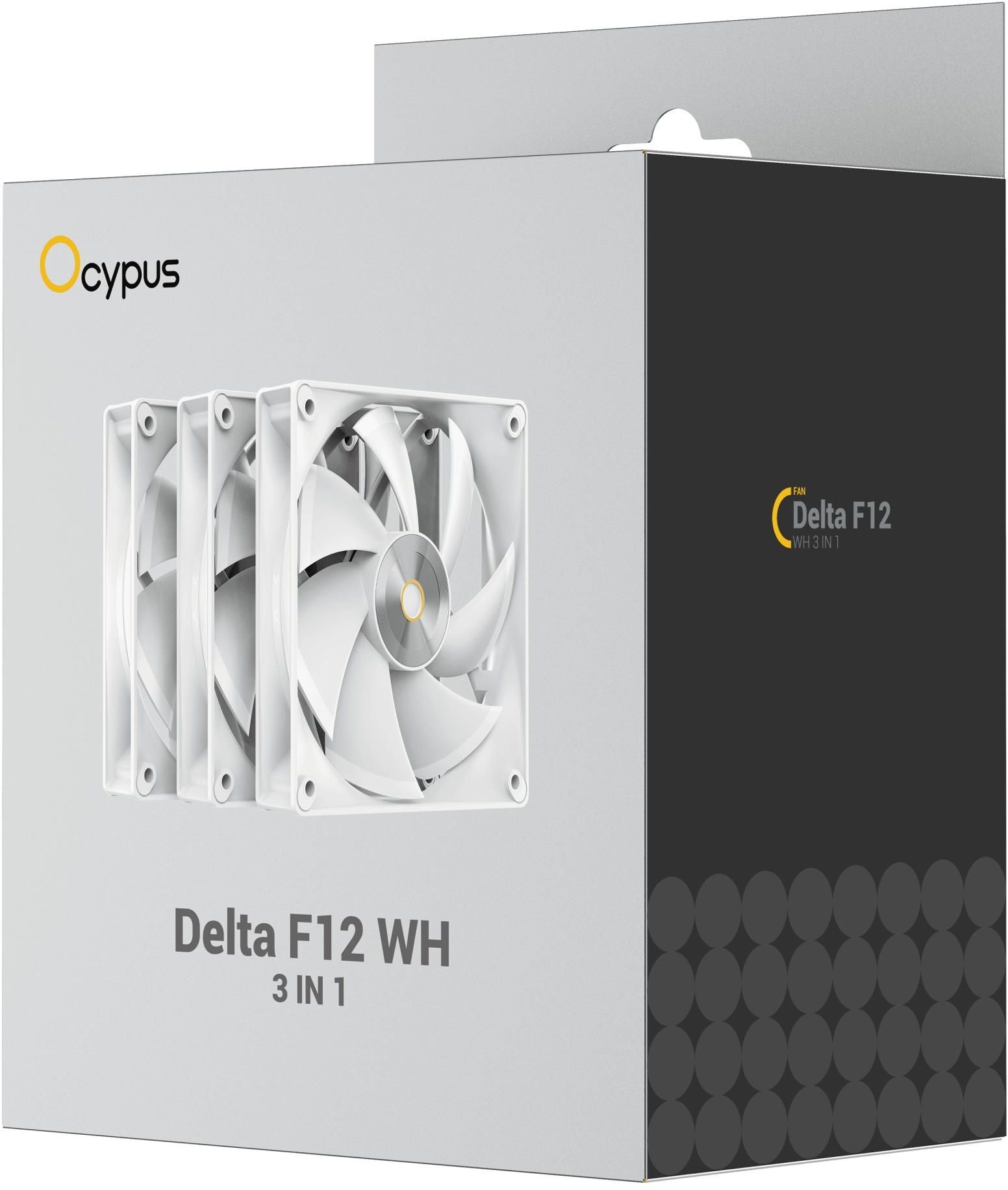 Набор вентиляторов OCYPUS DELTA F12 120мм 3 IN 1 White (DELTA-F12-WH3NM00X-GL) фото5