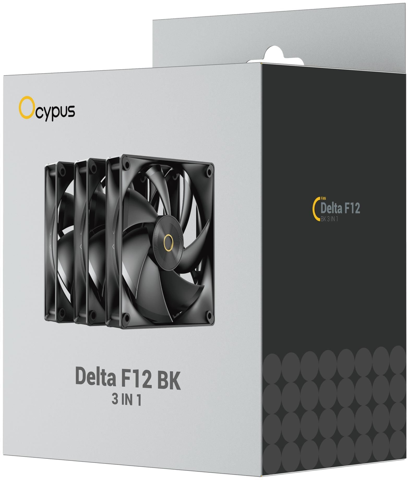 Набор вентиляторов OCYPUS DELTA F12 120мм 3 IN 1 Black (DELTA-F12-BK3NM00X-GL) фото5