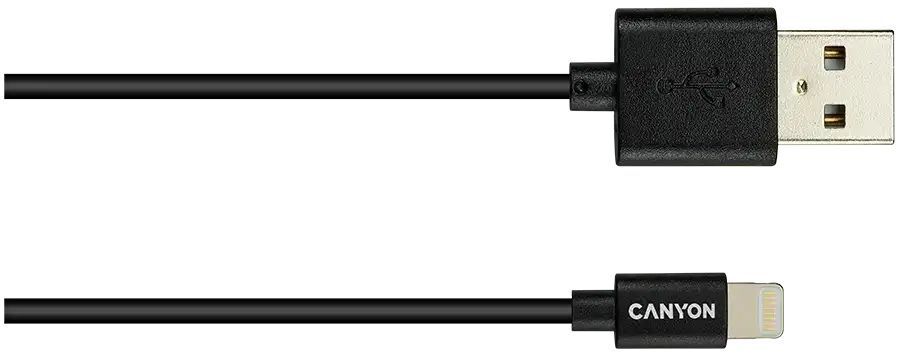 Кабель Canyon USB-A - Lightning 1m Black (CNS-MFICAB01B) фото2