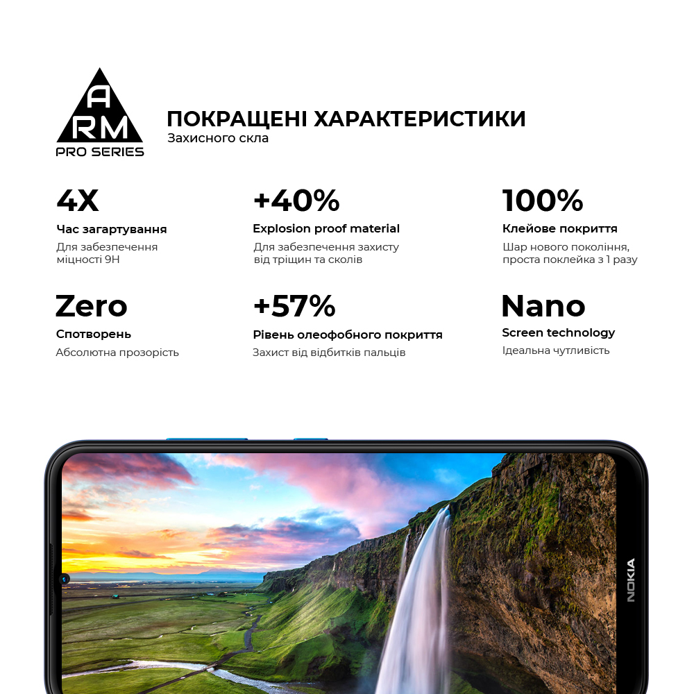 Защитное стекло ArmorStandart Pro для Nokia 1.4 (ARM58167) фото