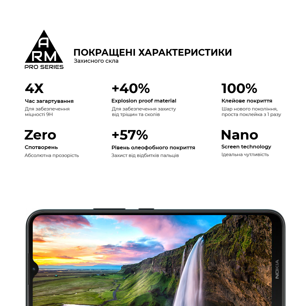 Защитное стекло ArmorStandart Pro для Nokia C21 Plus (ARM62198) фото