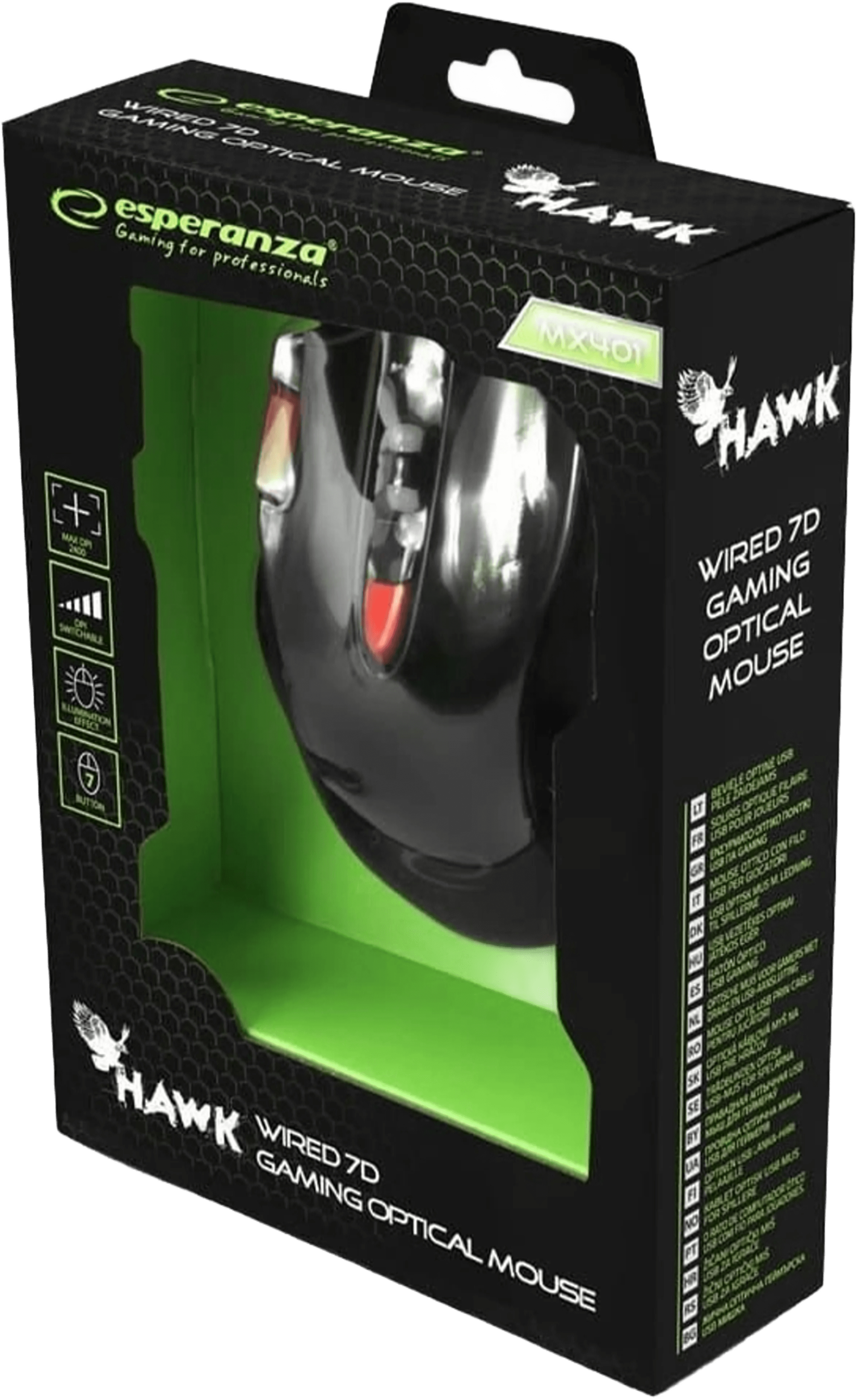 Игровая мышь ESPERANZA MX401 Hawk Black-Red (EGM401KR) фото4