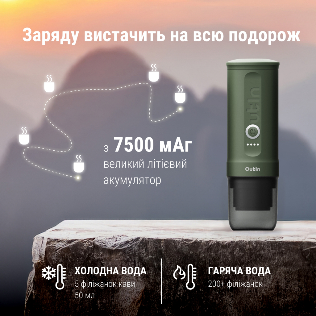Портативная кофеварка OUTIN Forest Green (OTEM-01-FG) фото6