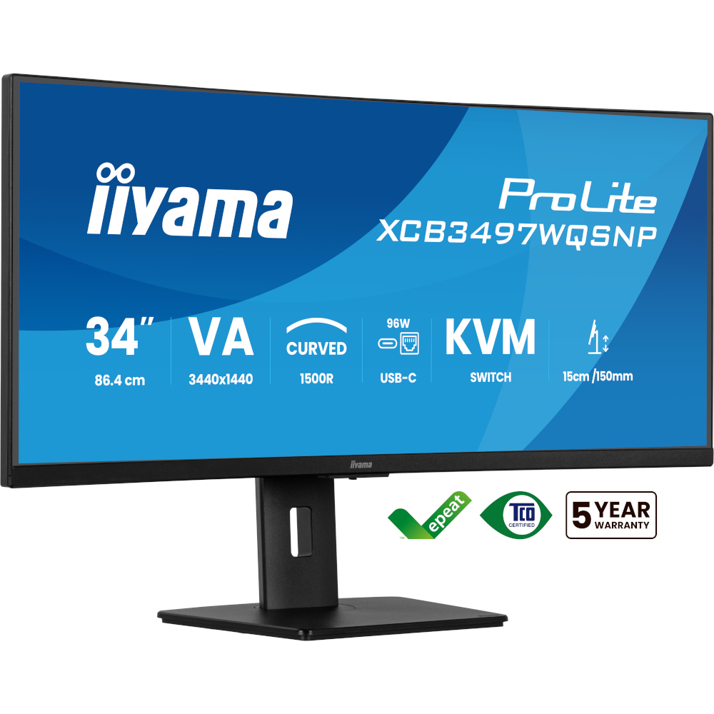 Монітор 34.1" IIYAMA ProLite XCB3497WQSNP-B1 (XCB3497WQSNP-B1) фото4