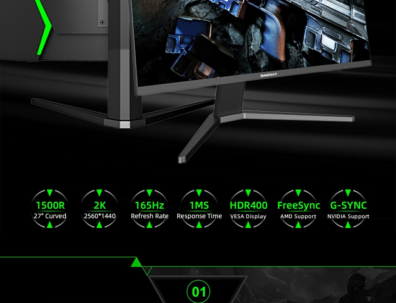 Монітор 27" GAMEMAX GMX27C165Q (GMX27C165Q) фото9