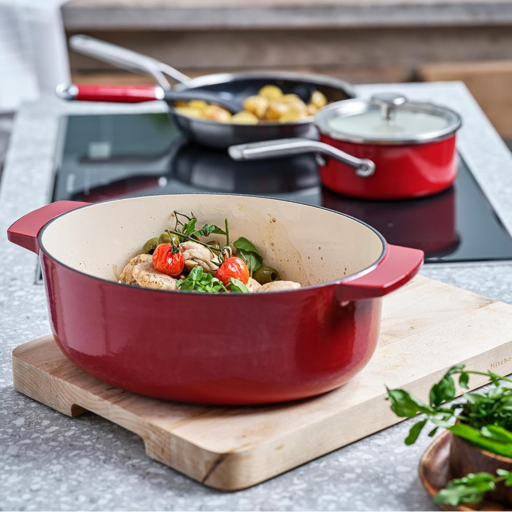 Гусятница чугунная с крышкой KitchenAid, 30 см, 5,6 л (CC006063-001) фото