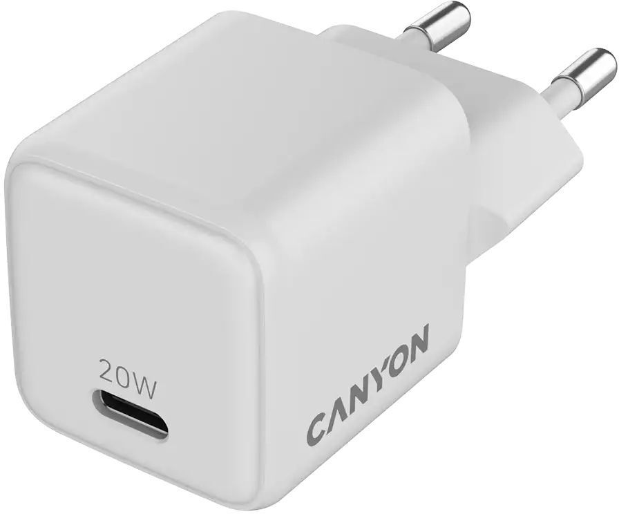 Сетевое зарядное устройство Canyon CU20C GaN 20W 1xPD EU White (CNS-CUW20C) фото3