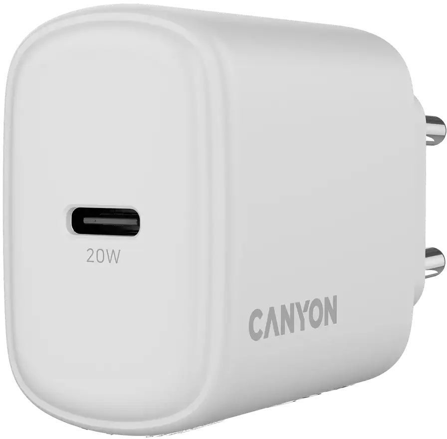Сетевое зарядное устройство Canyon OnCharge 200 20W 1xPD EU White (CNE-CHA200-01) фото4